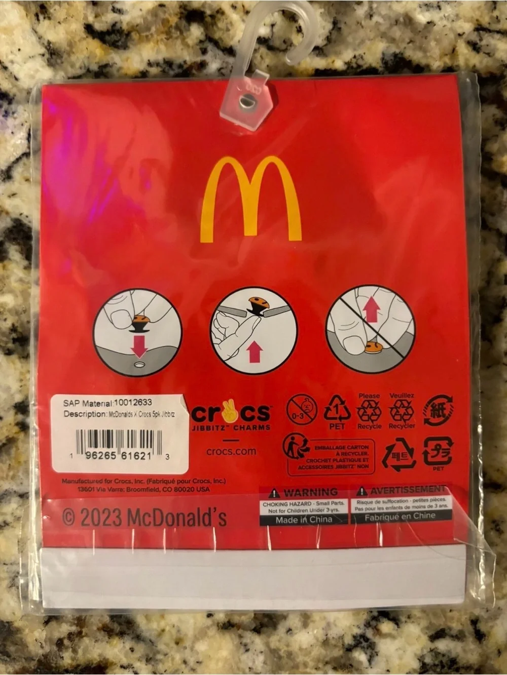 McDonald's Red Yellow White Fast Food Crocs Jibbitz Charm Set